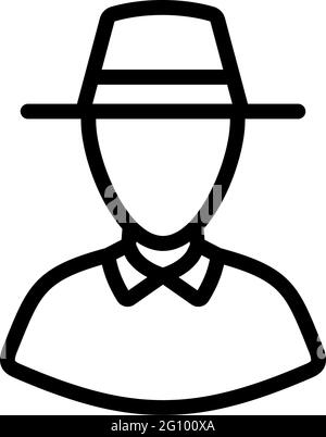 Icona Cricket umpire. Design del contorno in grassetto modificabile. Illustrazione vettoriale. Illustrazione Vettoriale