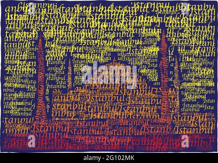 Illustrazione vettoriale di Hagia Sophia, Istanbul, Turchia Illustrazione Vettoriale