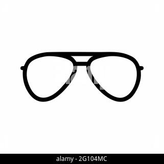Occhiali da sole o da lettura in bianco e nero vettore isolato per segni, logo, applicazioni o sito web Illustrazione Vettoriale
