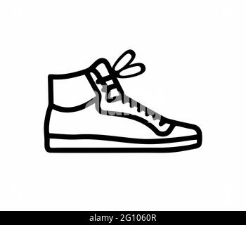 scarpe sportive o sneakers in bianco e nero vettore isolato per segno, logo, app o sito web Illustrazione Vettoriale
