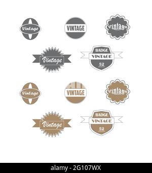 Badge vintage in diversi colori come vettore in formato EPS. Illustrazione Vettoriale