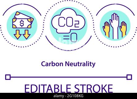 Icona del concetto di neutralità del carbonio Illustrazione Vettoriale