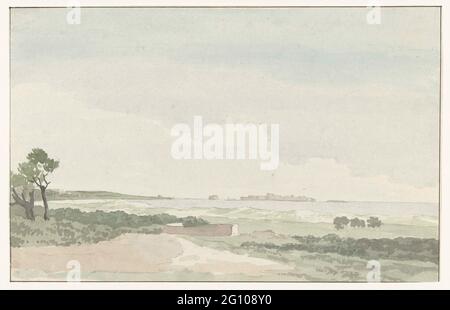 Vergezicht mette da Stad Gallipoli; Vista remota della città di Gallipoli; viaggio in Italia, Sicilia e Malta - 1778. TEKENING UIT HET ALBUM 'TRAVEL IN Italy, Sicily and Malta', 1778. Foto Stock