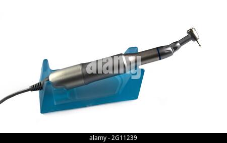 Micromotore elettrico dentale con manipolo a bassa velocità Foto Stock