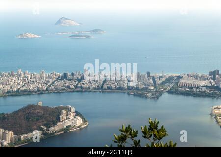 Vista aerea di Rio de Janeiro, quartiere di Ipanema, Brasile Foto Stock