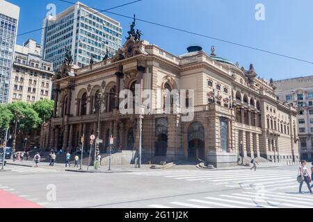 SAN PAOLO, BRASILE - 3 FEBBRAIO 2015: Costruzione del Teatro Comunale a San Paolo, Brasile Foto Stock