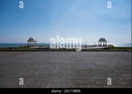 De la Warr Pavillion, in stile internazionale, o Art Deco moderne, 1935 edificio a Bexhill, Sussex, Regno Unito progettato da Erich Mendelsohn e Serge Chermayeff Foto Stock