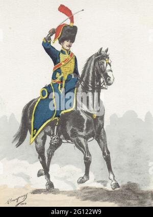 officier d'artillerie à cheval it 1806 Foto Stock