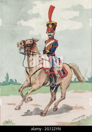 sous-officier du 1er régiment d'artillerie à cheval en 1806 Foto Stock