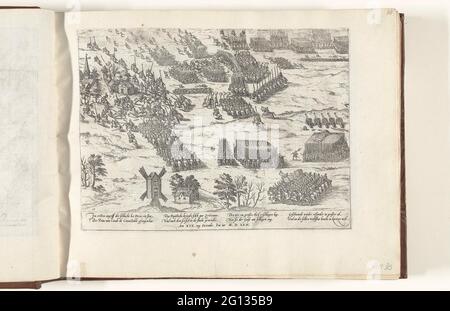 Battle of Dreux, First Make, 1562; Serie 3: Guerre religiose francesi, 1559-1573. Battaglia di Dreux tra gli ugonotti e i cattolici, primo, 19 dicembre 1562. Vista sul campo di battaglia. Con didascalia di 8 regole in tedesco. Numerato: 15. Foto Stock