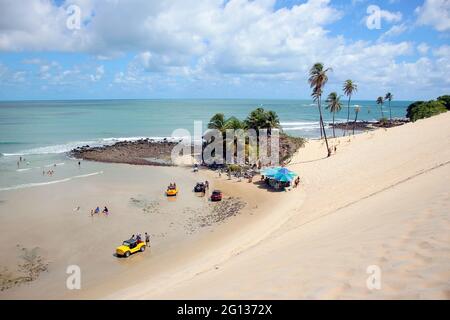 Extremoz, Rio Grande do Norte, Brasile - 16 gennaio 2021: Genipabu Dunes, destinazione turistica a Natal, Brasile nordorientale. Foto Stock