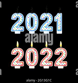 Cambio anno da 2021 a 2022 concetto Illustrazione Vettoriale