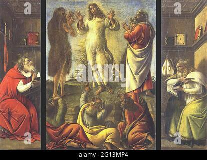 Sandro Botticelli - Trasfigurazione San Girolamo Sant'Agostino 1500 Foto Stock