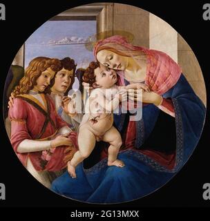 Sandro Botticelli - Vergine Bambino due Angeli 1490 Foto Stock