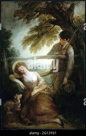 Thomas Gainsborough - Haymaker e Sleeping Girl Foto Stock