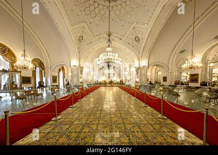 Ex palazzo reale della dinastia Qajar iraniana conosciuto come Palazzo Golestan a Teheran, Iran Foto Stock