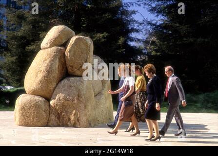 Il Giardino delle sculture Noguchi in Costa Mesa, CA Foto Stock