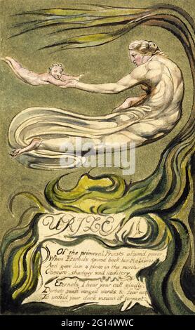 William Blake - il primo Libro di Uriden Plate 2b Preludium Foto Stock