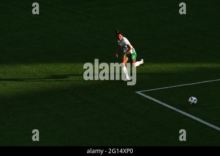 Linköping 20210604Madelen Janogy 9 di Hammarby durante la partita del venerdì nel Damallsvenskan tra il FC-Hammarby di Linköping all'arena di Linköping. Foto Gippe Gustafsson Foto Stock