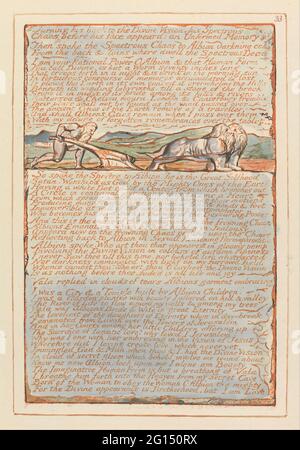 William Blake - Gerusalemme, piastra 33, voltando le spalle alla visione Divina.... Foto Stock