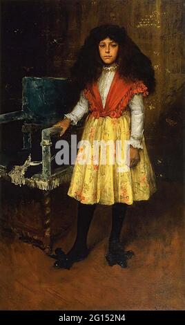 William Merritt Chase - Ritratto Erl Howell Ak Little Miss H 1886 Foto Stock