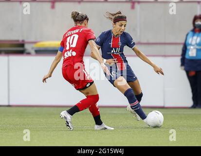 Parigi, Francia. 04 giugno 2021. Nadia Nadim del PSG durante il campionato francese delle donne D1 Arkema partita di calcio tra Parigi Saint-Germain e Dijon FCO il 4 giugno 2021 allo stadio Jean Bouin di Parigi, Francia - Photo Loic Baratoux / DPPI Credit: DPPI Media/Alamy Live News Foto Stock