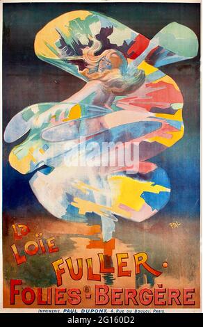 Poster di Loie Fuller disegnato dall'artista rumeno Jean de Paleologu (PAL) Foto Stock