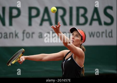 Parigi, Francia. 04 giugno 2021. Danielle Collins durante il 2021 French Open al Roland Garros il 4 giugno 2021 a Parigi, Francia. Foto di Laurent Zabulon/ABACAPRESS. Credit: Abaca Press/Alamy Live News Foto Stock