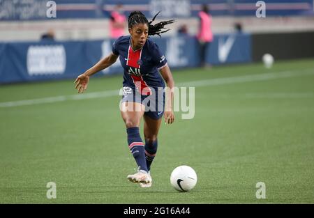 Parigi, Francia. 04 giugno 2021. Ashley Lawrence del PSG durante la partita di calcio D1 Arkema tra Paris Saint-Germain (PSG) e Dijon FCO il 4 giugno 2021 allo Stade Jean Bouin a Parigi, Francia - Foto Jean Catuffe / DPPI Credit: DPPI Media/Alamy Live News Foto Stock