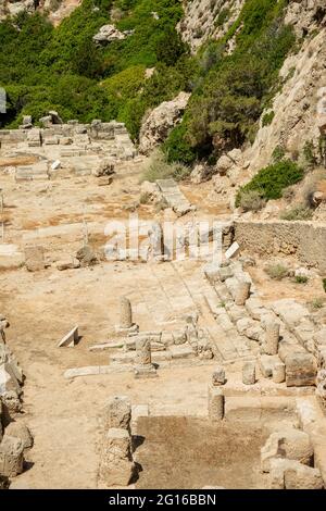 Le rovine del Mediterraneo di Heraion, un tempio dedicato alla dea Hera Foto Stock