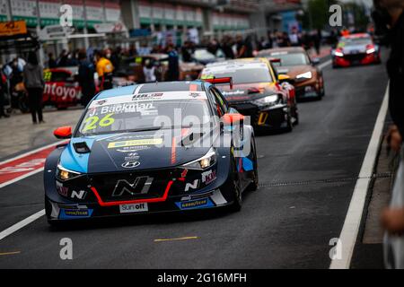 Nordschleife, Germania. 05 giugno 2021. 26 Backman Jessica (swe), Target Competition, Hyundai Elantra N TCR, azione in occasione della gara tedesca FIA WTCR 2021, 1° round della Coppa del mondo FIA Touring Car Cup 2021, sul Nurburgring Nordschleife, dal 3 al 6 giugno 2021 a Nurburg, Germania - Photo Florent Gooden / DPPI Credit: DPPI Media/Alamy Live News Foto Stock