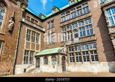 Facciata del municipio di Brema nel centro storico di Brema, Germania Foto Stock