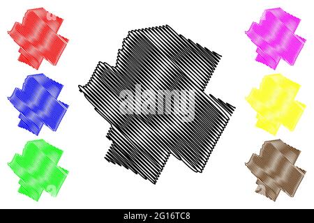 Lamoille County, Stato del Vermont (Stati Uniti, Stati Uniti d'America, Stati Uniti, Stati Uniti, Stati Uniti) mappa vettoriale illustrazione, schizzo scribbling Lamoille mappa Illustrazione Vettoriale