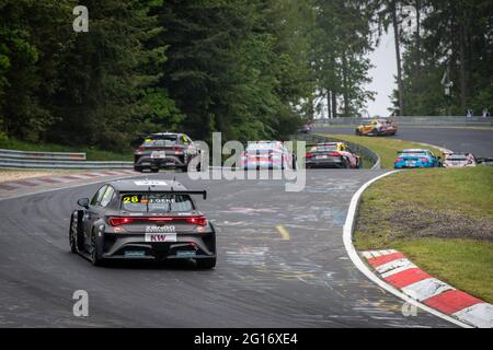 Nordschleife, Germania. 05 giugno 2021. 28 gene Jordi (esp), Zengo Motorsport Drivers' Academy, Cupa Leon Competicion TCR, azione in occasione della gara tedesca FIA WTCR 2021, 1° round della Coppa del mondo di vetture Touring FIA 2021, sul Nurburgring Nordschleife, dal 3 al 6 giugno 2021 a Nurburg, Germania - Foto Alexandre Guillaumot / DPPI Credit: DPPI Media/Alamy Live News Foto Stock