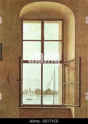 Caspar David Friedrich - View Painter Studio 1805 Foto Stock