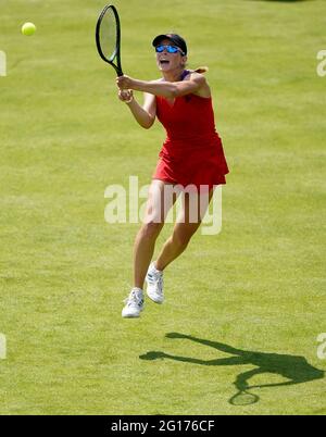 I Katie Volynets degli Stati Uniti in azione contro Georgina Garcia Perez della Spagna durante il giorno uno del Viking Open al Nottingham Tennis Center. Data immagine: Sabato 5 giugno 2021. Foto Stock