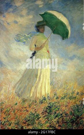 Claude Monet - Donna con Parasol di fronte a destra anche noto come Study Figure Outdoors di fronte a destra 1886 Foto Stock