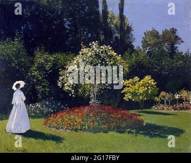 Claude Monet - Donna nel giardino Sainte Adresse Foto Stock