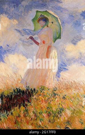 Claude Monet - Donna con Parasol girò a sinistra 1886 Foto Stock