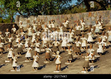 Il Giardino Fanatasy di Nek Chand, Chandigarh, Haryana e Punjab, India Foto Stock