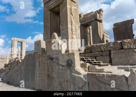 Rovine della Tachara, il Palazzo di Dario il Grande. Persepolis, Provincia di Fars, Iran Foto Stock