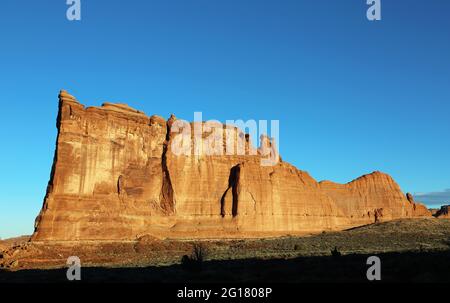 Courthouse Towers - Arches National Park, Utah Foto Stock