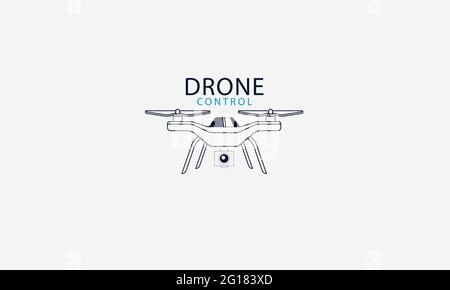Design del logo vettoriale della fotocamera drone Illustrazione Vettoriale