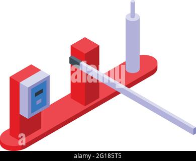 Icona della barriera di parcheggio a pagamento. Isometrica dell'icona vettoriale a pagamento della barriera di parcheggio per il web design isolato su sfondo bianco Illustrazione Vettoriale