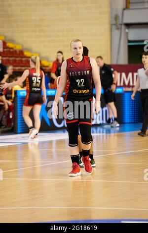 Cordova, Spagna. 04 giugno 2021. Hanne Mestdagh visto durante la amichevole partita internazionale di pallacanestro femminile tra Belgio e Nigeria a Palacio Municipal de Deportes Vista Alegre.Punteggio finale; Belgio 67:60 Nigeria. Credit: SOPA Images Limited/Alamy Live News Foto Stock