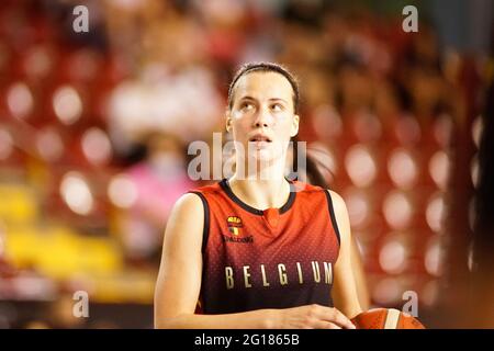 Cordova, Spagna. 04 giugno 2021. Antonia Delaere visto durante la amichevole partita internazionale di pallacanestro femminile tra Belgio e Nigeria a Palacio Municipal de Deportes Vista Alegre.Punteggio finale; Belgio 67:60 Nigeria. Credit: SOPA Images Limited/Alamy Live News Foto Stock