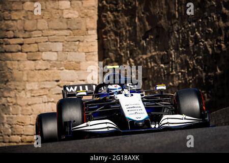 06 LATIFI Nicholas (CAN), Williams Racing F1 FW43B, azione durante il Gran Premio di Formula 1 Azerbaigian 2021 dal 04 al 06 giugno 2021 sul circuito cittadino di Baku, a Baku, Azerbaigian - Foto Antonin Vincent / DPPI / LiveMedia Foto Stock