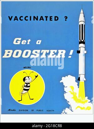 Un poster che promuove la vaccinazione contro la ditheria Foto Stock