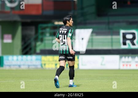 Sestao, Spagna. 5 Giugno 2021. Daiki Niwa (Sestao) Calcio : Spagnolo 'Campeonato Nacional de Liga de Tercera Division' promozione Gioca finale partita tra Sestao River Club 2-0 Urduliz FT all'Estadio Municipal Las Llanas a Sestao, Spagna . Credit: Mutsu Kawamori/AFLO/Alamy Live News Foto Stock