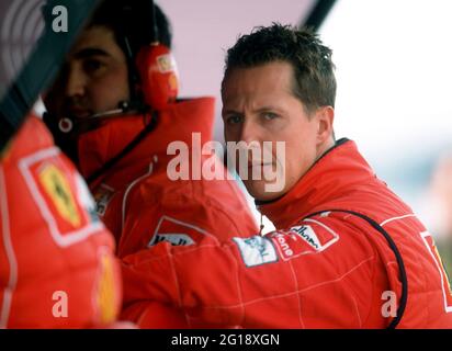 Circuito de Catalunya nei pressi di Montmelo Spagna 26.1.2002, Motorsport: Formula uno test invernale - Michael SCHUMACHER, Ferrari Foto Stock